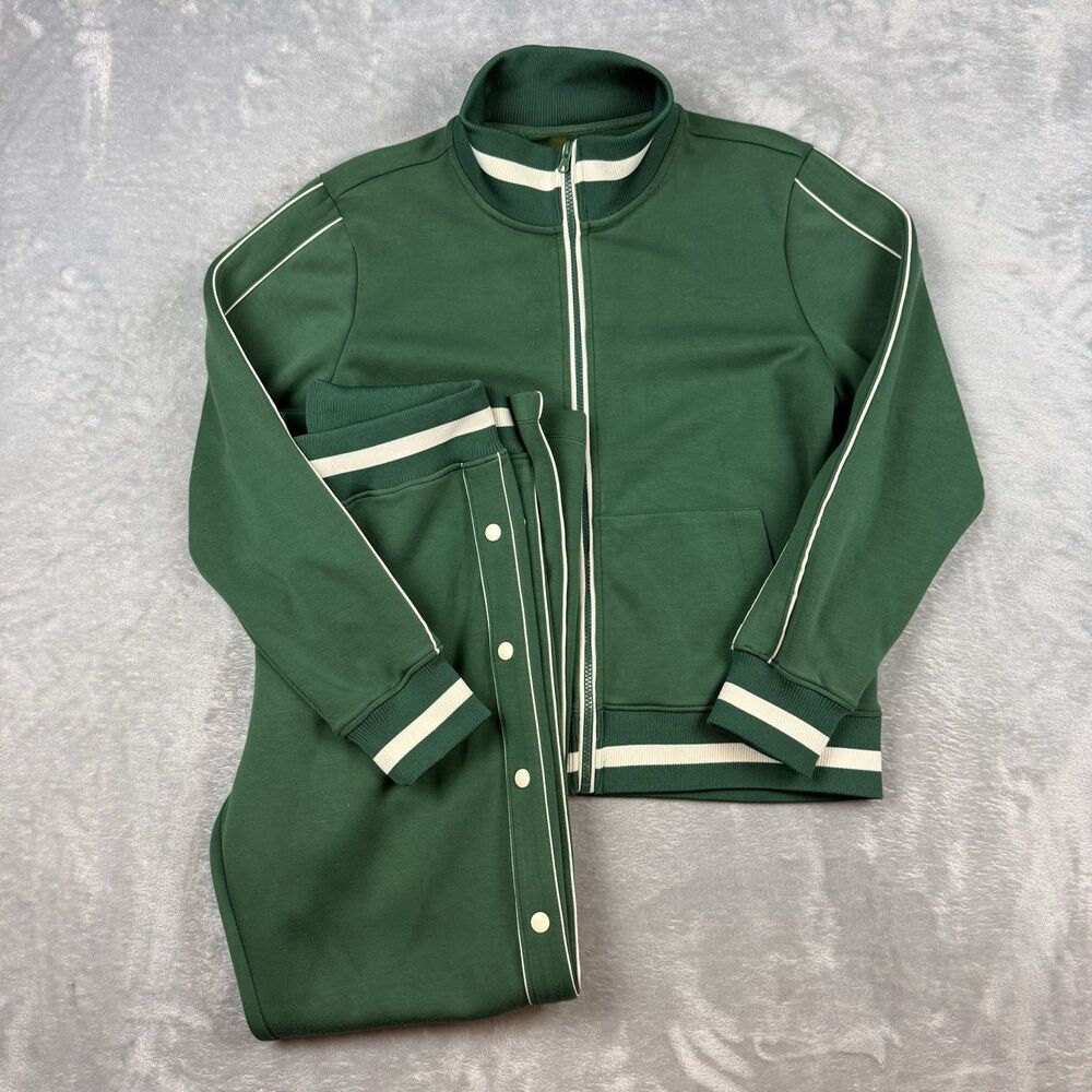 Mono B Green Track Suit Women’s Medium Jacket Snap Pants Y2K Retro